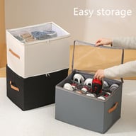 Foldable Fabric Shoe Storage Box with Dividers | Organize & Protect — view 8