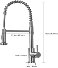 Modern Monobloc Pull Out Kitchen Mixer Tap Dual Spout Spray Single Lever 360 — view 9