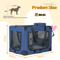 40   Soft Dog Crates Kennel, 3-Door Portable Folding Pet Carrier With Mesh Windows, Straps And Fleece Mat For Dogs, Cats, Rabbits, Meeting The Needs For Indoor, Outdoor, And Travel Use, Dark Blue — view 7