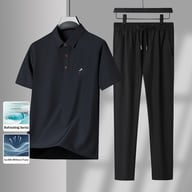 Men's Casual Sport Two-Piece Set | Ice Silk Polo & Pants — view 8