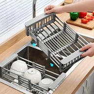 Adjustable Immersion Sink Dish Drying Rack With Stainless Steel Drain Basket - Portable And Retractable Space-Saving Fruit And Vegetable Solution(UPS/UPS logistics delivery supports self-pickup) — view 4