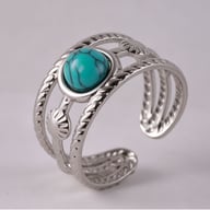 Wide-Band Imperial Vintage Turquoise Ring | Adjustable Openwork — view 4