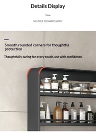 No-Drill Wall-Mounted Bathroom Shelf | Cosmetics Storage Rack Canada — view 6