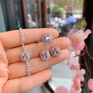 Women's Zircon Fashion Earring Ring And Bracelet Set | Home & Kitchen — view 10
