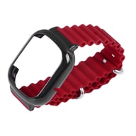 Watch Silicone Strap With Built In PC Case Fashionable Adjustable Wristband For Honor 4 Wine Red — view 4