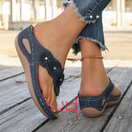 Fashionable Floral Slip-On Wedge Outdoor Sandals For Women — view 5