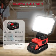 LED Work Light Cordless For Milwaukee M18 18V Battery USB Port Outdoors Lamp — view 6