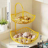 Kitchen Onion Ginger Garlic Basket Double-Layer Fruit Storage Rack — view 15