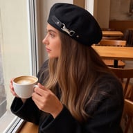 Black Leather Beret Cap | Japanese Style Baseball Hat Canada — view 7