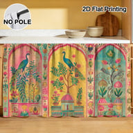 Autumn Thanksgiving Halloween Kitchen Storage Rack Decorative Curtain With Rod — view 12