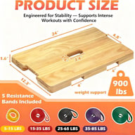 Resistance Band Foot Plate for Stability | Portable Wood Platform — view 6
