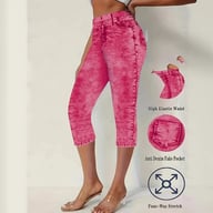 Denim-Look High-Stretch Capri Leggings | Summer High-Waisted Tight-Fit — view 8