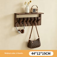 Solid Wood Coat Rack with Piano Keys | Modern Wall Mount Storage — view 4