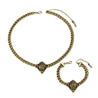 Vintage Antique Eagle Head Necklace Bracelet Set Women 2Pcs Jewelry Set For Daily Dating Banquet Party Occasions — view 2