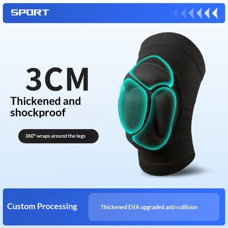 Close-up of thickened sponge knee pad construction and durability