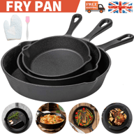 3-Piece Cast Iron Skillet Set | Pre-Seasoned Non-Stick Frying Pans — view 19
