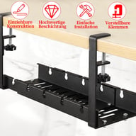Tidy Cord Line Basket Rack Under Desk Cable Management Tray Hide Wire Organizer — view 5
