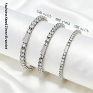 Stainless Steel 316 Tennis Chain with Zircon | Diamond-Look Jewelry — view 11