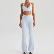 Halter Yoga Sports Bra & Flared Tennis Skirt Set | Canadian Activewear — view 6