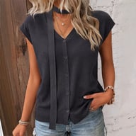 V-Neck Ribbed Ice-Silk Knit Cardigan for Women | Lightweight Breathable — view 5