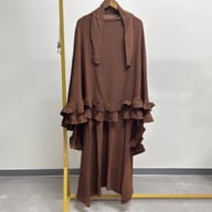 Women's Middle Eastern Robe Set with Attached Hijab | Modest Dress — view 7