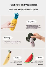 Cartoon Vegetable Fruit Baby Rattle Set | Soft Plush Grasping Toys — view 10