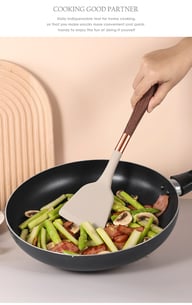Silicone Wood-Grain Kitchen Utensil Set 12 Pieces Non-Stick Spatula — view 13