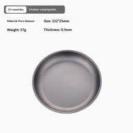 Pure Titanium Camping Dish | Lightweight Tableware for Outdoor Adventures — view 4