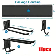 3x Garage Garden Tool Holder Storage Rack | Wall-Mounted Shed Organiser — view 1