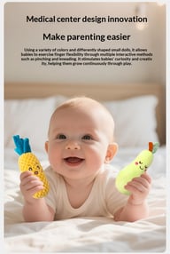 Cartoon Vegetable Fruit Baby Rattle Set | Soft Plush Grasping Toys — view 15