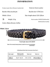 Vintage Woven Vegetable-Tanned Leather Belt — view 9