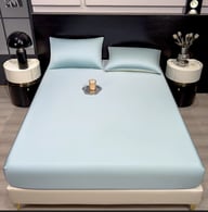 Summer Solid-Color Ice Silk Fitted Sheet | Cooling Bedding Canada — view 12