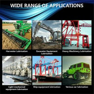 Professional grease gun applications on farm tractors, construction equipment, and vehicle maintenance