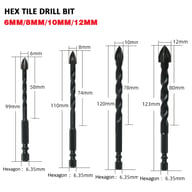 4PCS Hex Tile Drill Bit Set | Glass Ceramic Brick Drilling — view 4