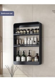 No-Drill Wall-Mounted Bathroom Shelf | Cosmetics Storage Rack Canada — view 13