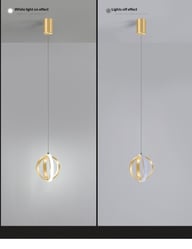 LED Bedside Mini Pendant Lamp | Ring-Shaped Aluminum Bedroom Light — view 8