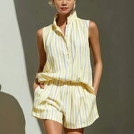 Sleeveless Striped Vest and Shorts Set | Casual Two-Piece Outfit — view 5