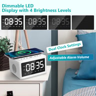 Digital Alarm Clock Radio with Bluetooth Speaker & Qi Charging — view 5