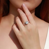 S925 Sterling Silver Four-Claw Moissanite Ring | Emerald-Cut Wedding Band — view 5