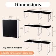 6ft Aluminum Folding Table | Adjustable Height Portable Camping Picnic Desk — view 5