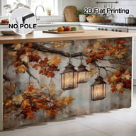 Autumn Thanksgiving Halloween Kitchen Storage Rack Decorative Curtain With Rod — view 14
