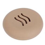 Brown silicone powder puff holder with breathable ventilation slits