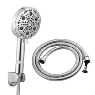 9-Setting Handheld Shower Head with Filtration | Chrome & Matte Black — view 6