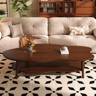 Cloud Coffee Table with Storage Shelf | Modern 2-Layer Design — view 4