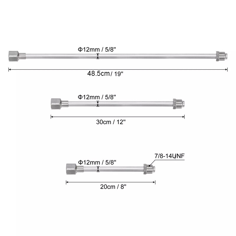 3 Pcs Airless Paint Sprayer Extension Rod 8 12 19 Extension Spray Gun Paint