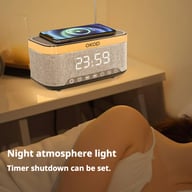 Bedside Alarm Clock with RGB Ambient Light | 15W Wireless Charging & Bluetooth Speaker — view 18