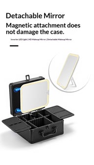 Large-capacity Cosmetic Case With Magnetic Lighting And Mirror Storage — view 14