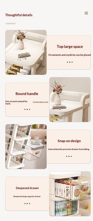Small Cart Storage Rack for Home & Kitchen | 4-5 Layer Movable Drawer Cabinet — view 20