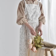 Artistic Floral Cross-Back Bib Apron | Kitchen Work Uniform Canada — view 8