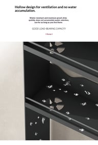Rust-resistant stainless steel bathroom storage rack with ventilation holes